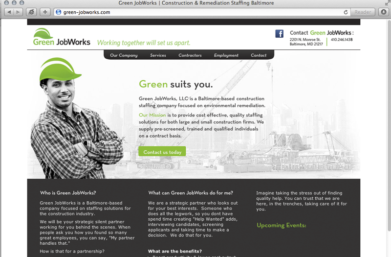 Green Job Works site. MOS Creative portfolio